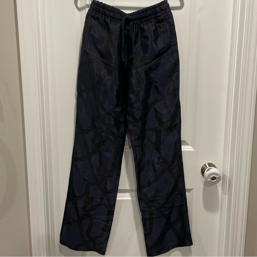 Zadig & Voltaire Pomy Jacquard Chains Trousers Navy Black Size 36 FR - Picture 5 of 11